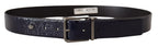 Dolce & Gabbana Blue Patent Leather Vernice Silver Logo Buckle Belt - Zeiniez