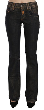 John Galliano Black Washed Mid Waist Flared Denim Pants Cotton - Zeiniez