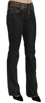 John Galliano Black Washed Mid Waist Flared Denim Pants Cotton - Zeiniez