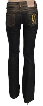 John Galliano Black Washed Mid Waist Flared Denim Pants Cotton - Zeiniez