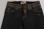 John Galliano Black Washed Mid Waist Flared Denim Pants Cotton - Zeiniez
