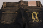John Galliano Black Washed Mid Waist Flared Denim Pants Cotton - Zeiniez