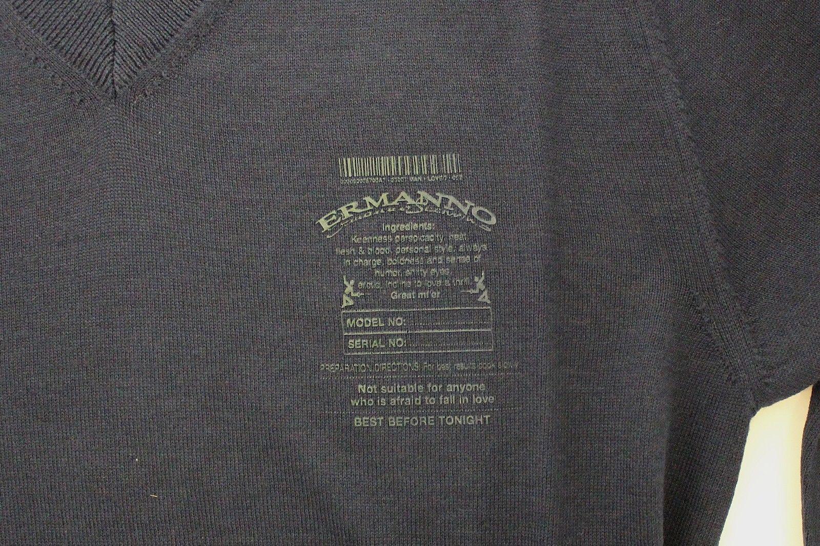 Ermanno Scervino Blue Wool Blend V-neck Pullover Sweater - Zeiniez
