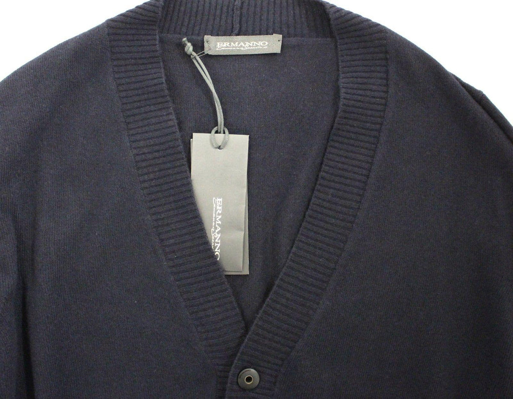 Ermanno Scervino Blue Wool Cashmere Cardigan Pullover Sweater - Zeiniez