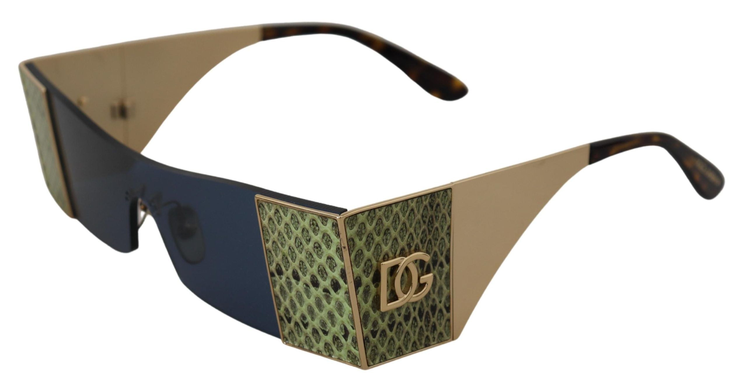 Dolce & Gabbana Gold Metal Rectangle Shades DG2263 Sunglasses - Zeiniez