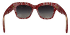 Dolce & Gabbana Red Lace Acetate Rectangle Shades DG4231F Sunglasses - Zeiniez