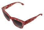 Dolce & Gabbana Red Lace Acetate Rectangle Shades DG4231F Sunglasses - Zeiniez