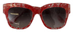 Dolce & Gabbana Red Lace Acetate Rectangle Shades DG4231F Sunglasses - Zeiniez
