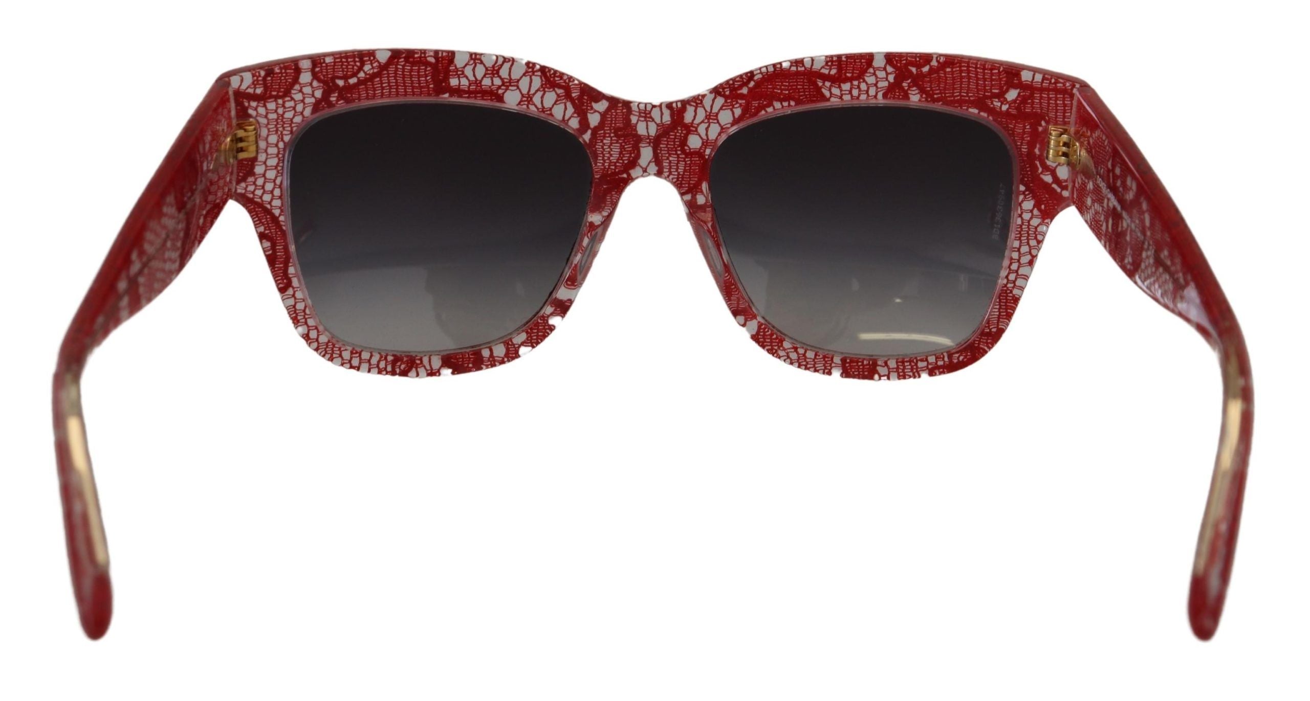 Dolce & Gabbana Red Lace Acetate Rectangle Shades DG4231Sunglasses - Zeiniez
