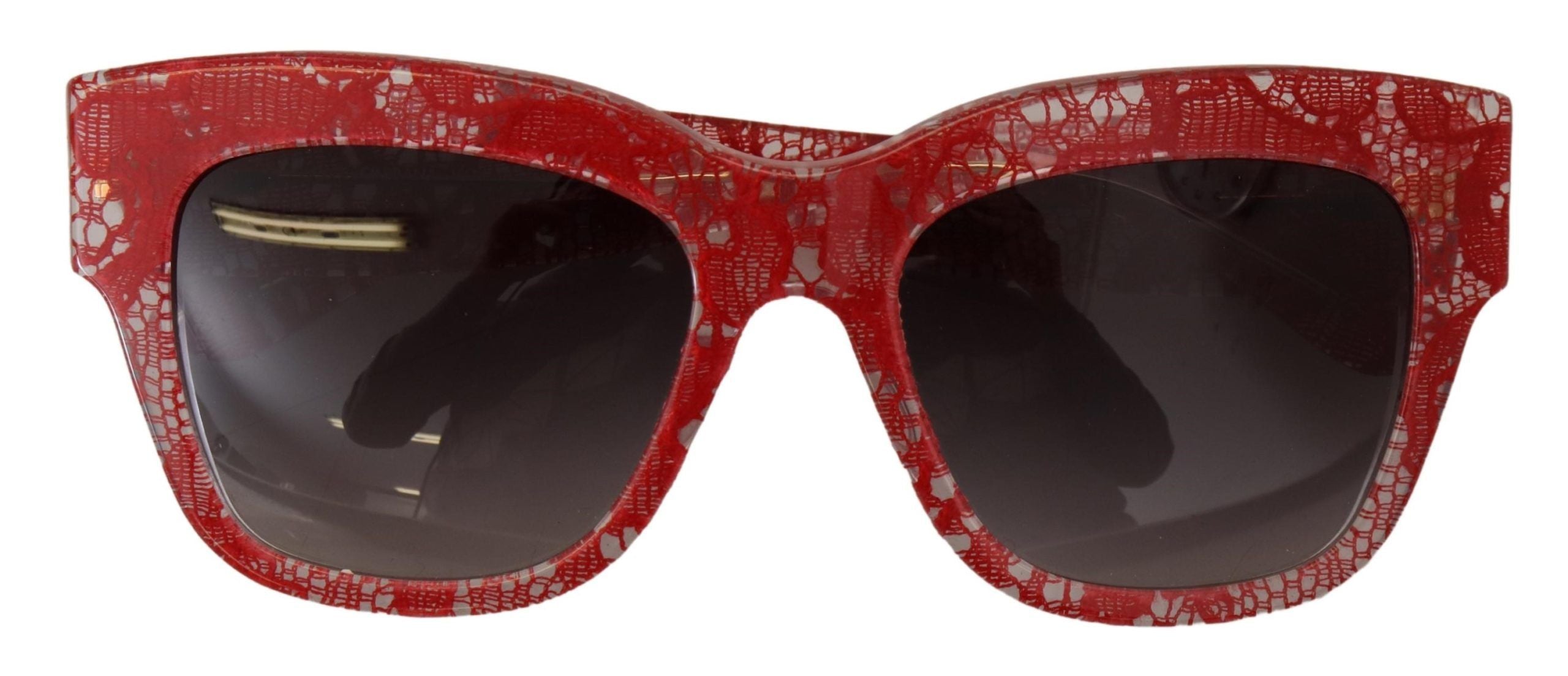 Dolce & Gabbana Red Lace Acetate Rectangle Shades DG4231Sunglasses - Zeiniez