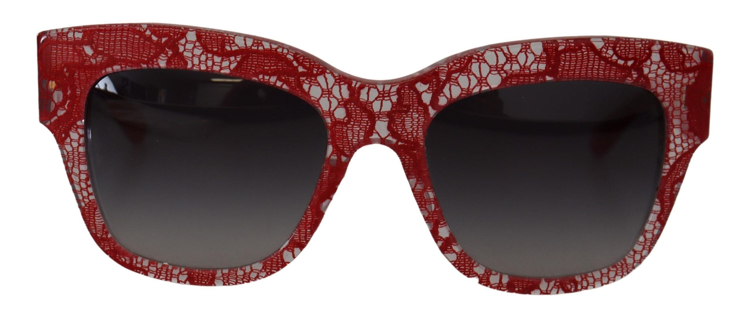 Dolce & Gabbana Red Lace Acetate Rectangle Shades DG4231Sunglasses - Zeiniez