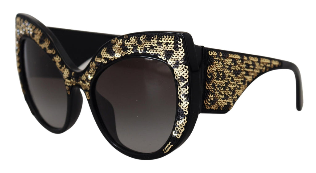 Dolce & Gabbana Black Gold Sequin Butterfly Polarized DG4326 Sunglasses - Zeiniez