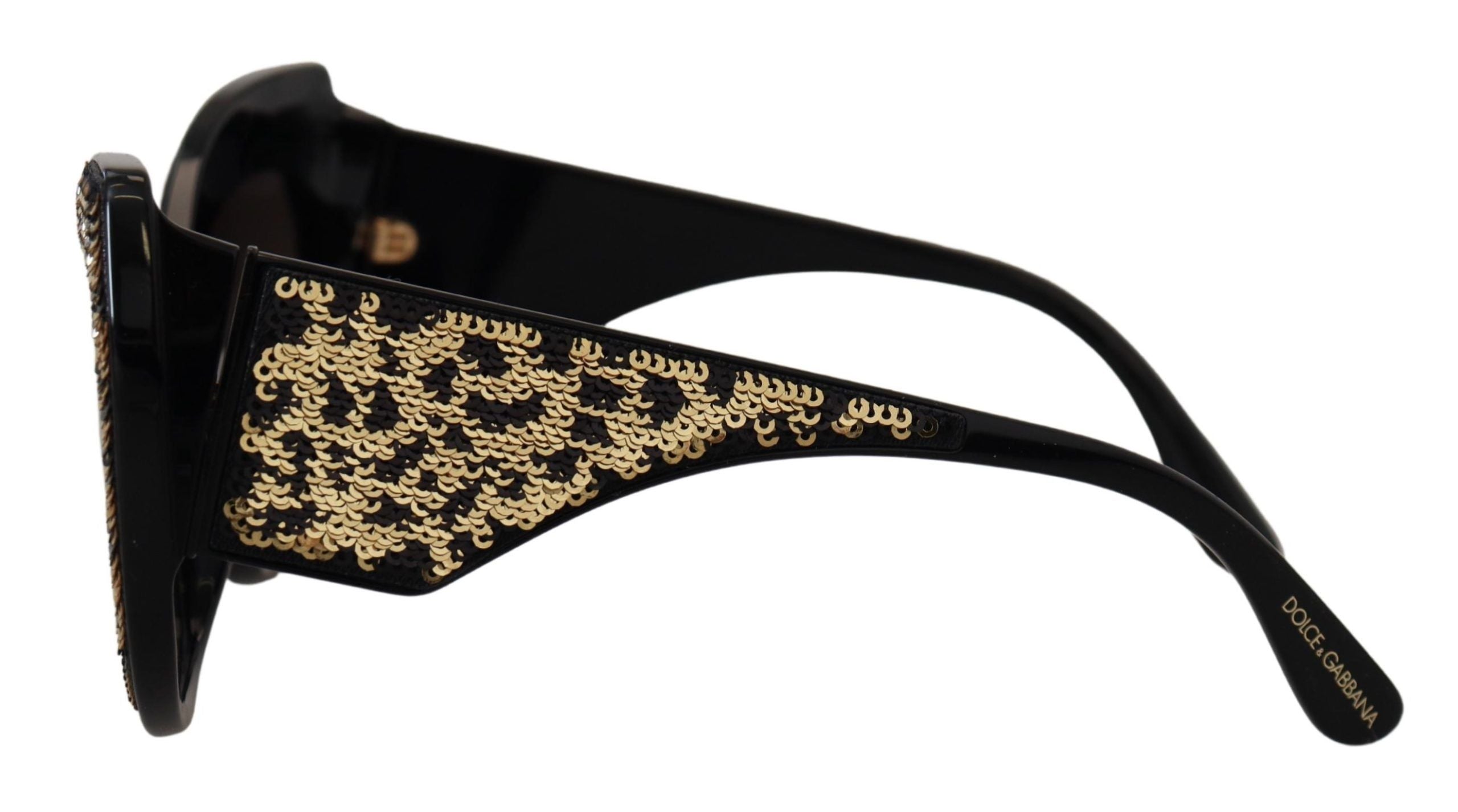 Dolce & Gabbana Black Gold Sequin Butterfly Polarized DG4326 Sunglasses - Zeiniez