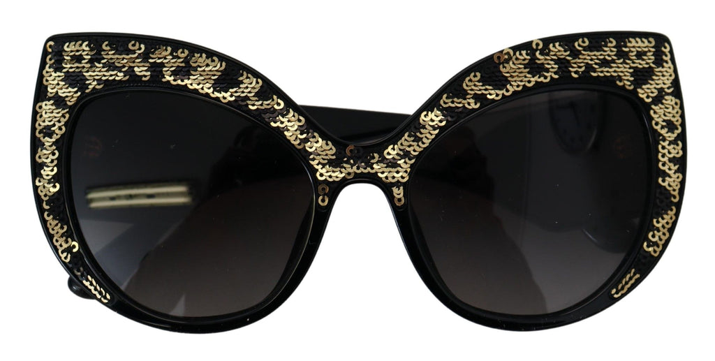 Dolce & Gabbana Black Gold Sequin Butterfly Polarized DG4326 Sunglasses - Zeiniez
