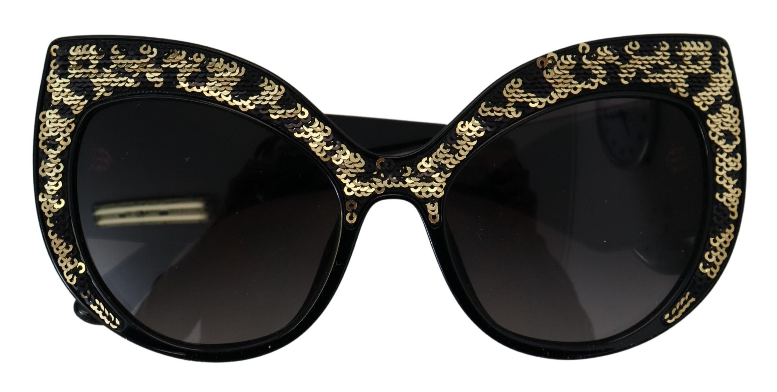 Dolce & Gabbana Black Gold Sequin Butterfly Polarized DG4326 Sunglasses - Zeiniez