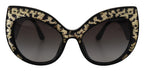 Dolce & Gabbana Black Gold Sequin Butterfly Polarized DG4326 Sunglasses - Zeiniez