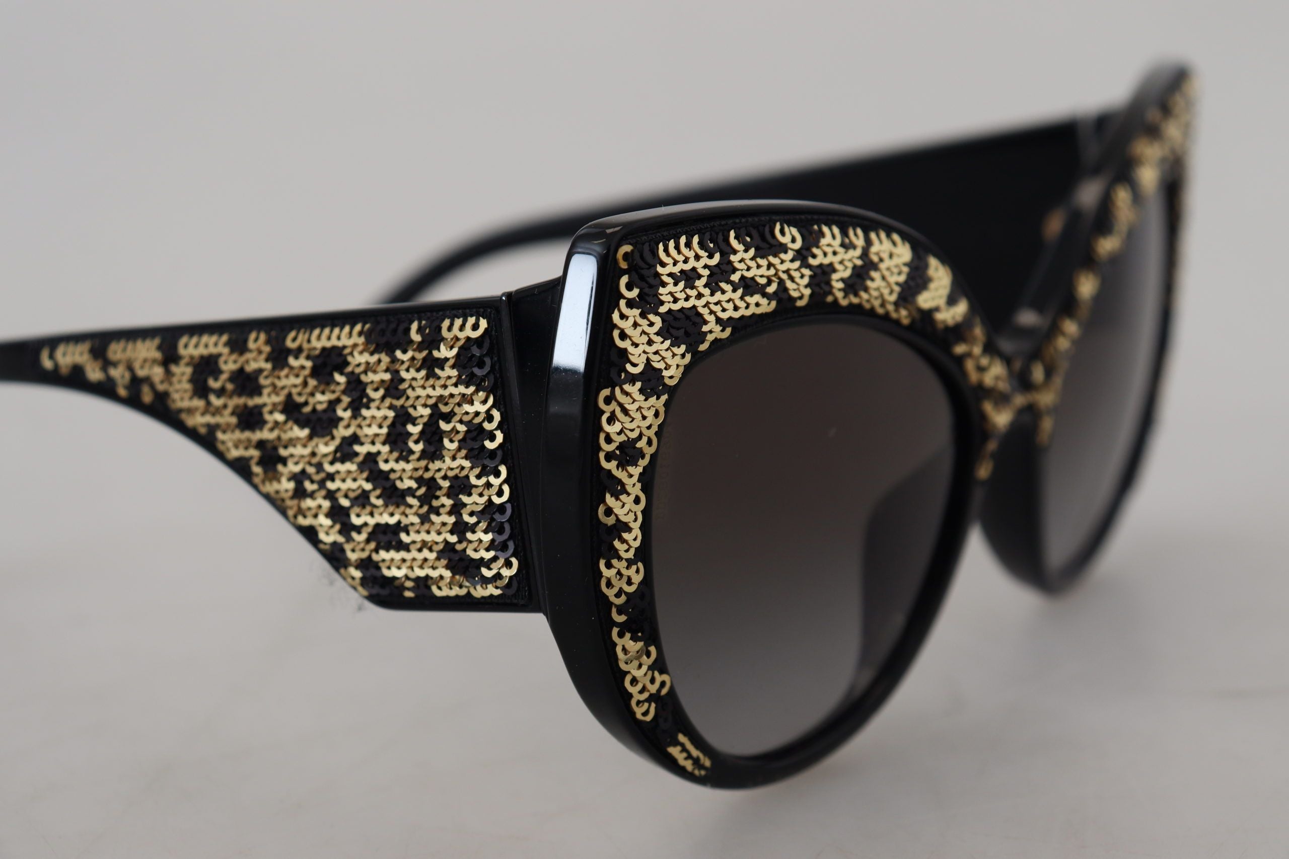 Dolce & Gabbana Black Gold Sequin Butterfly Polarized DG4326 Sunglasses - Zeiniez