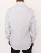 Ermanno Scervino White Gray Striped Regular Fit Casual Shirt - Zeiniez