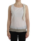 Ermanno Scervino White Top Blouse Tank Shirt Sleeveless - Zeiniez