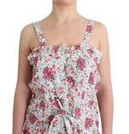 Ermanno Scervino Beachwear Pink Floral Beach Mini Dress Short - Zeiniez