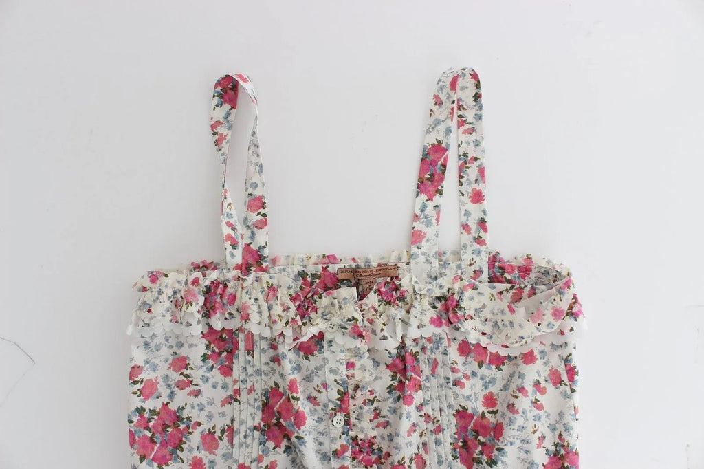 Ermanno Scervino Beachwear Pink Floral Beach Mini Dress Short - Zeiniez