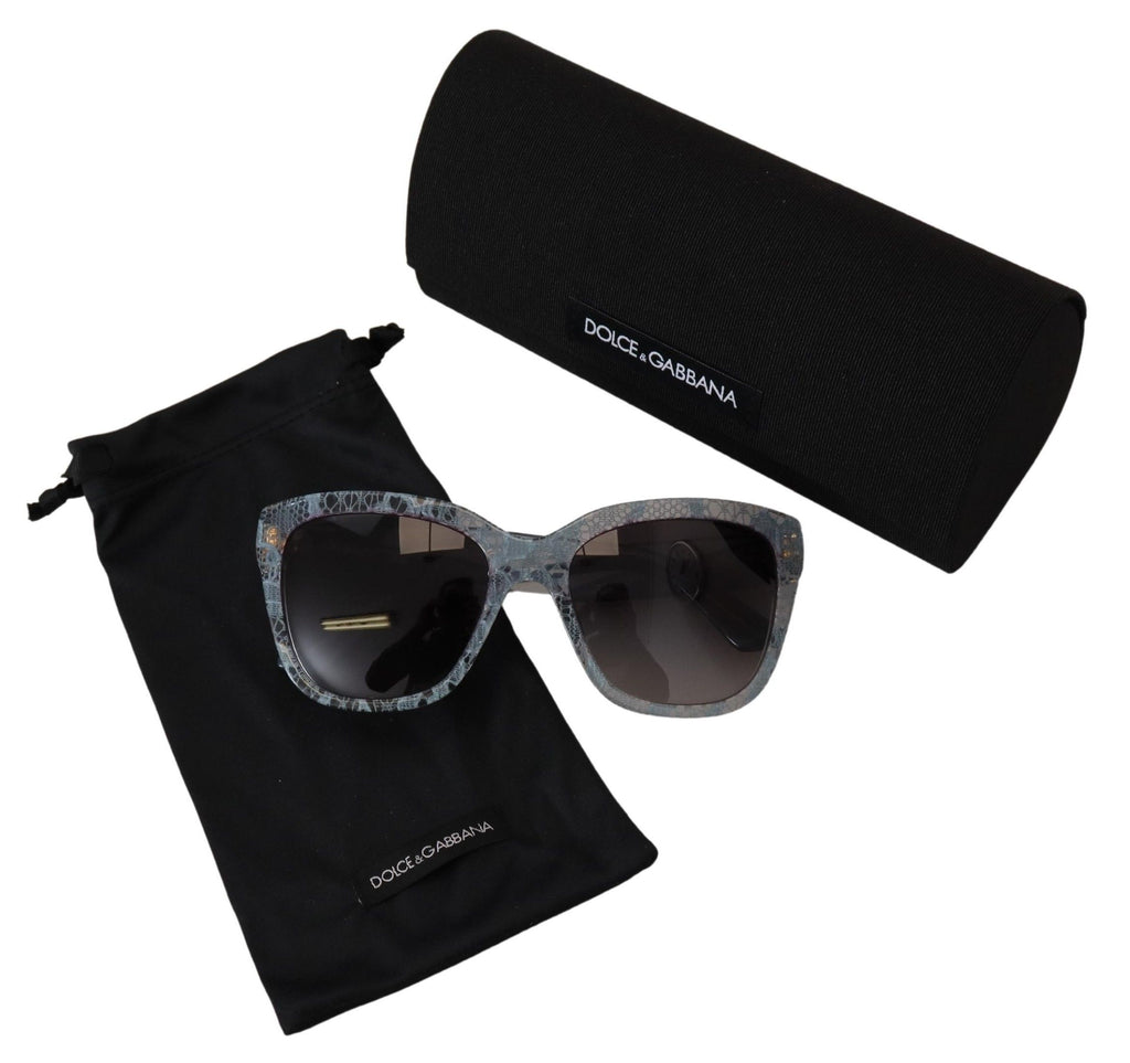Dolce & Gabbana Blue Lace Acetate Rectangle Shades DG4226 Sunglasses - Zeiniez