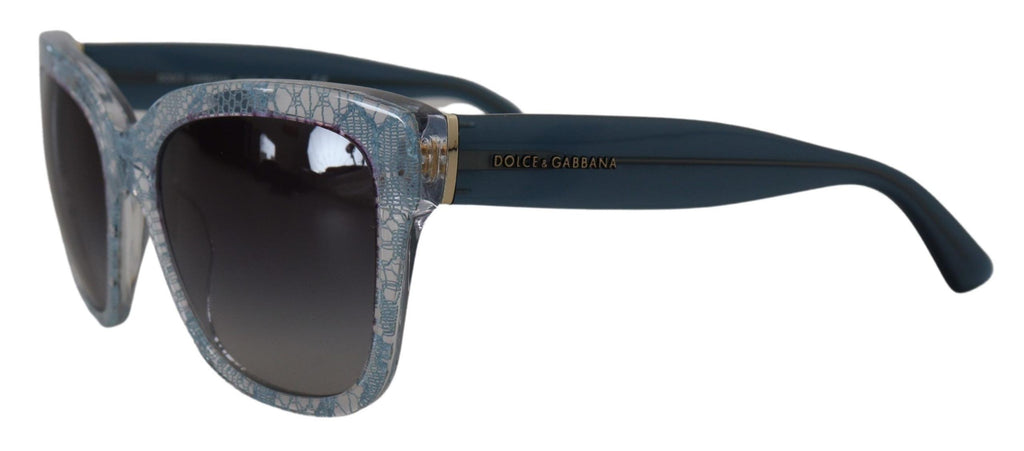 Dolce & Gabbana Blue Lace Acetate Rectangle Shades DG4226 Sunglasses - Zeiniez