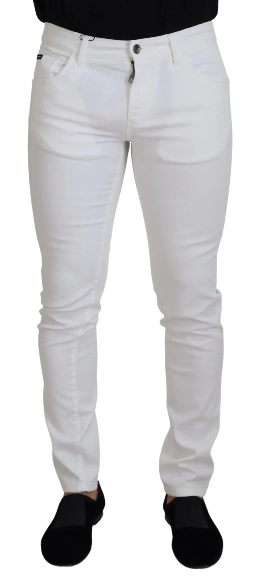 Dolce & Gabbana White Slim Skinny Stretch Cotton Denim Jeans - Zeiniez