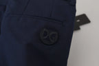 Dolce & Gabbana Blue Linen Cotton Slim Trousers Chinos Pants - Zeiniez