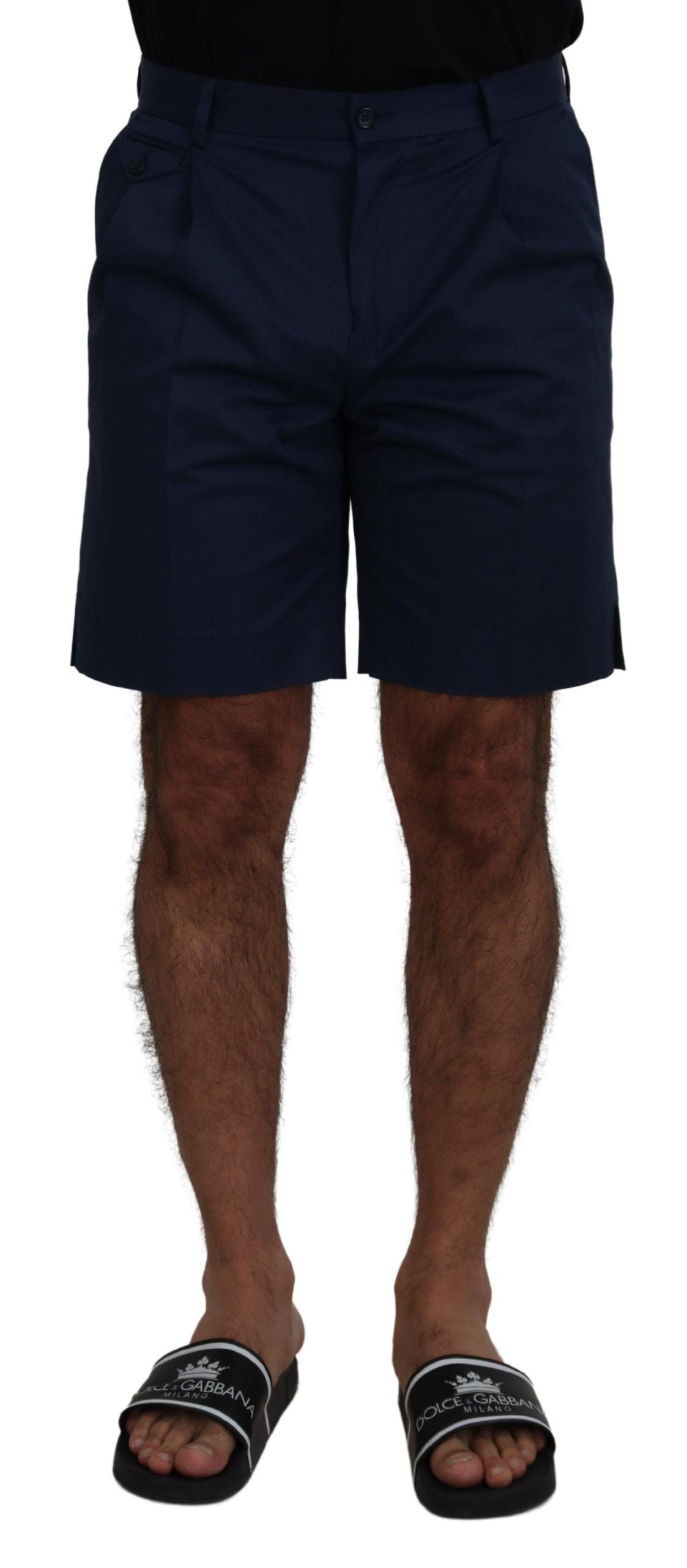 Dolce & Gabbana Blue Chinos Cotton Stretch Casual Shorts - Zeiniez