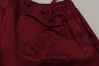 Dolce & Gabbana Bordeaux Silk DG Sleep Lounge Pants - Zeiniez