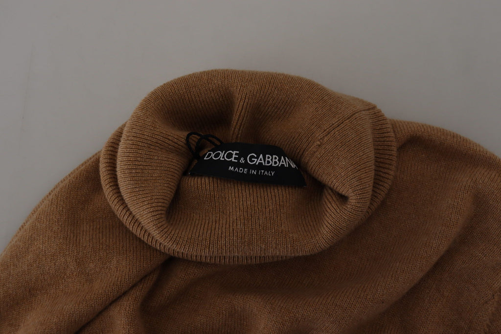 Dolce & Gabbana Beige Cashmere Turtleneck Pullover Sweater - Zeiniez