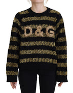 Dolce & Gabbana Black Gold D&G Crystal Cashmere Sweater - Zeiniez