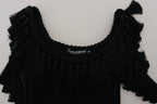 Dolce & Gabbana Black Tank Top Blouse Tassle Cotton Blouse - Zeiniez