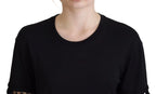 Dolce & Gabbana Black T-shirt Blouse Tassle Cotton Blouse - Zeiniez