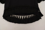 Dolce & Gabbana Black T-shirt Blouse Tassle Cotton Blouse - Zeiniez