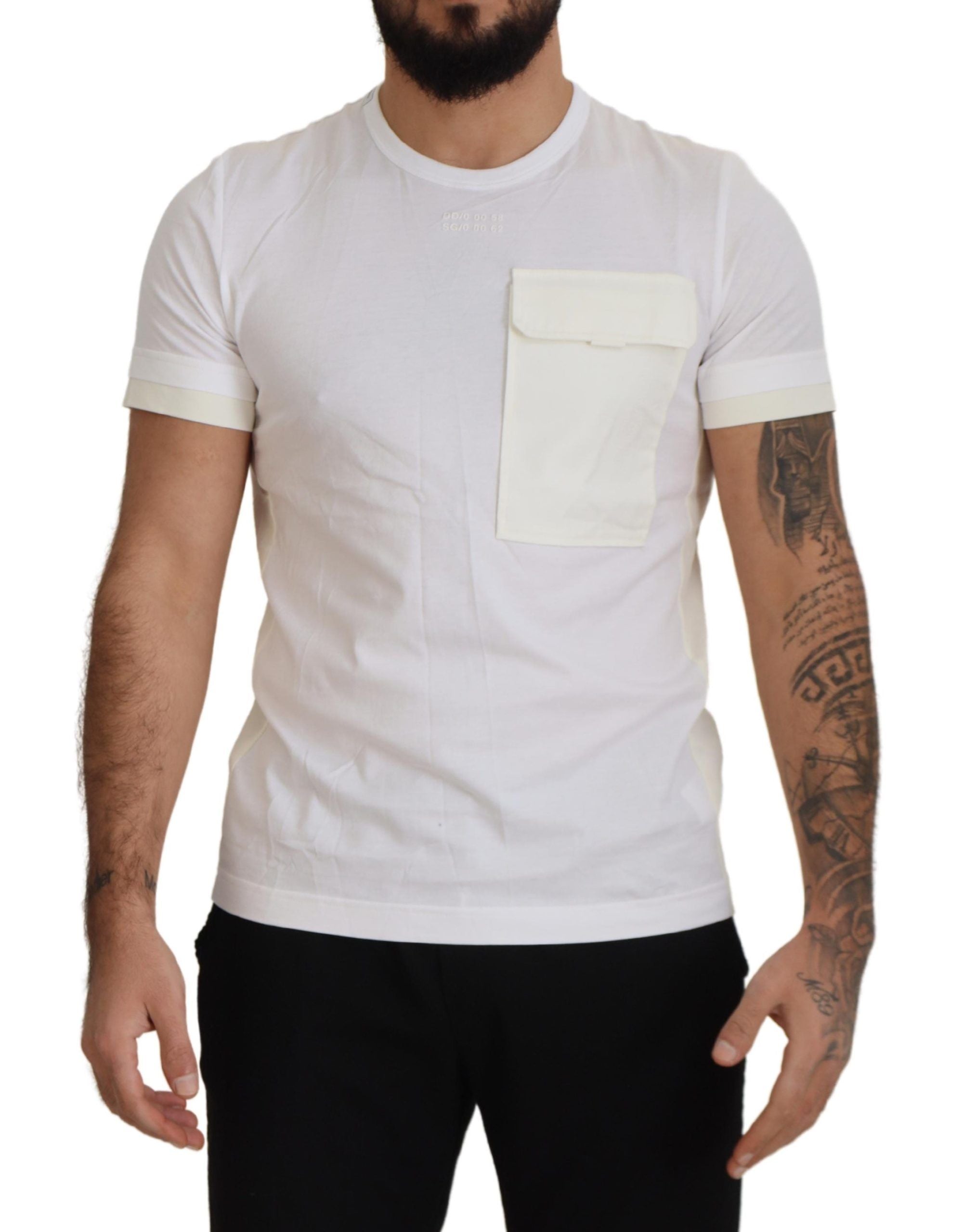 Dolce & Gabbana White Flap Pocket Short Sleeves T-shirt - Zeiniez