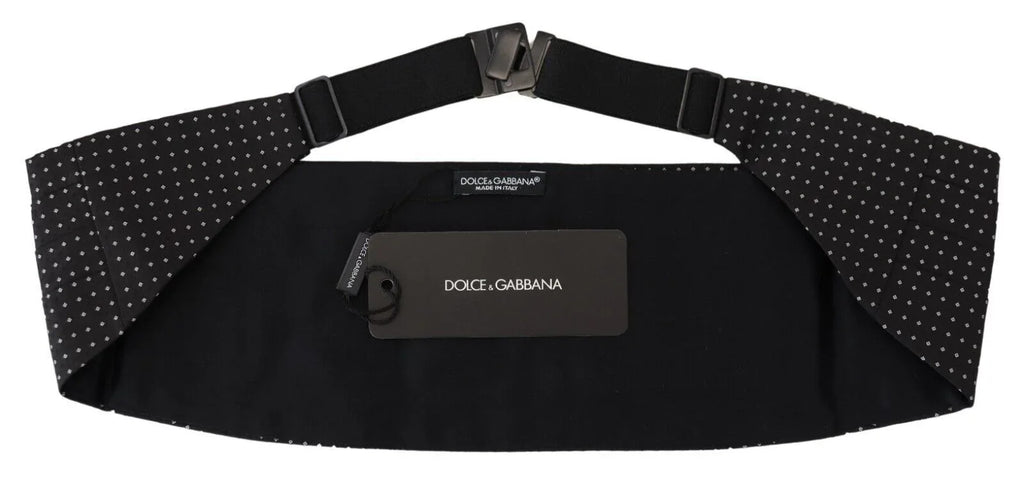 Dolce & Gabbana Black Polka Dot Wide Waist Men Belt Cummerband - Zeiniez