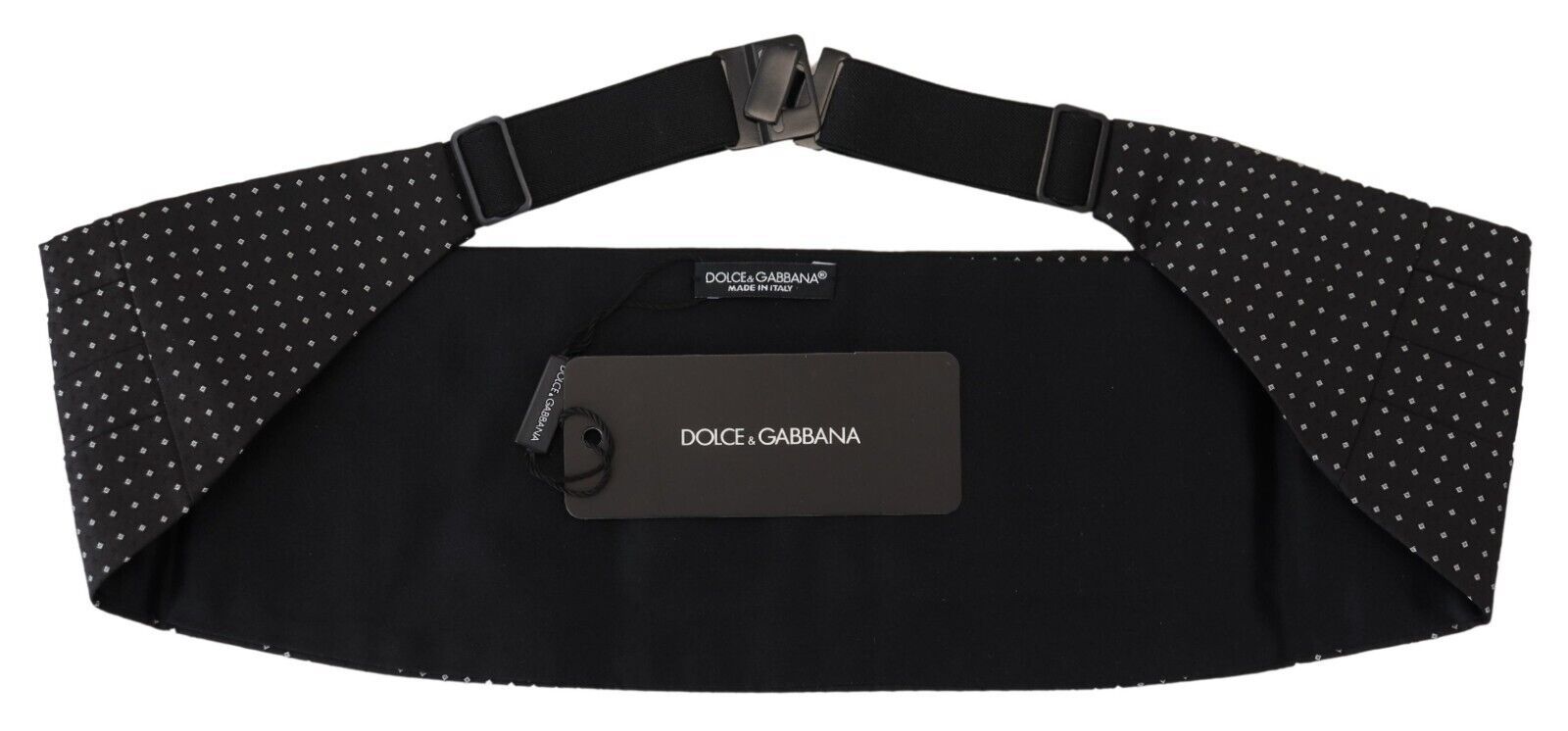 Dolce & Gabbana Black Polka Dot Wide Waist Men Belt Cummerband - Zeiniez