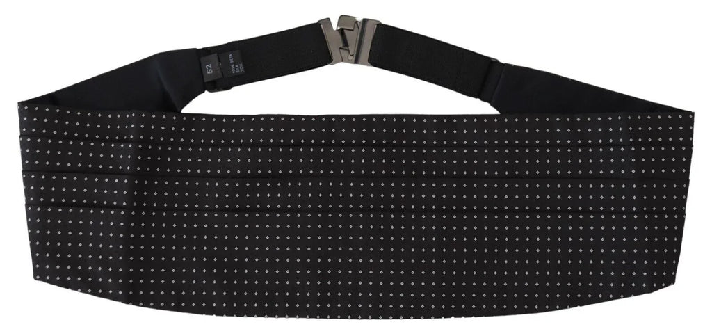 Dolce & Gabbana Black Polka Dot Wide Waist Men Belt Cummerband - Zeiniez