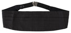 Dolce & Gabbana Black Polka Dot Wide Waist Men Belt Cummerband - Zeiniez