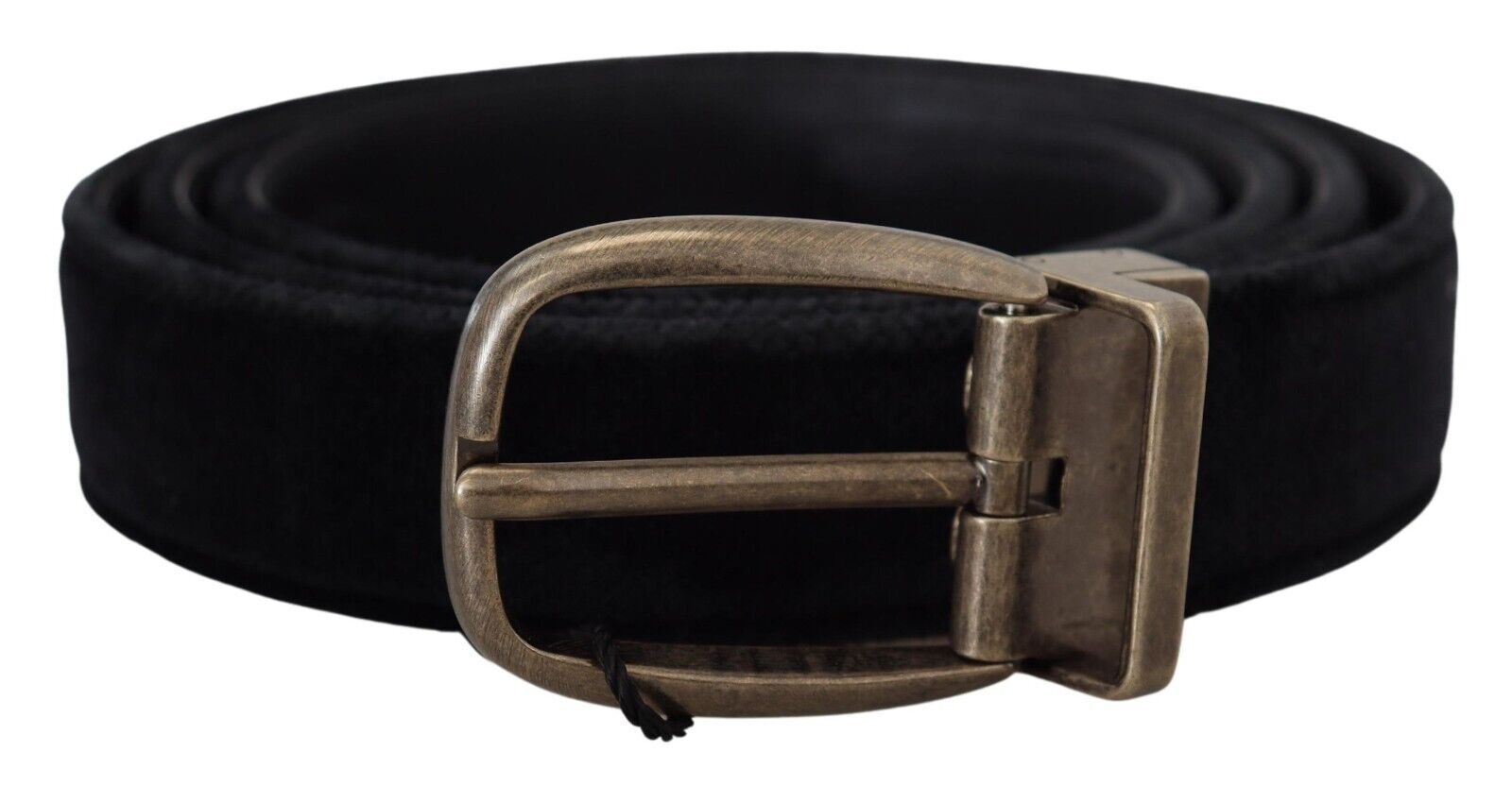 Dolce & Gabbana Black Velvet Leather Antique Metal Buckle - Zeiniez