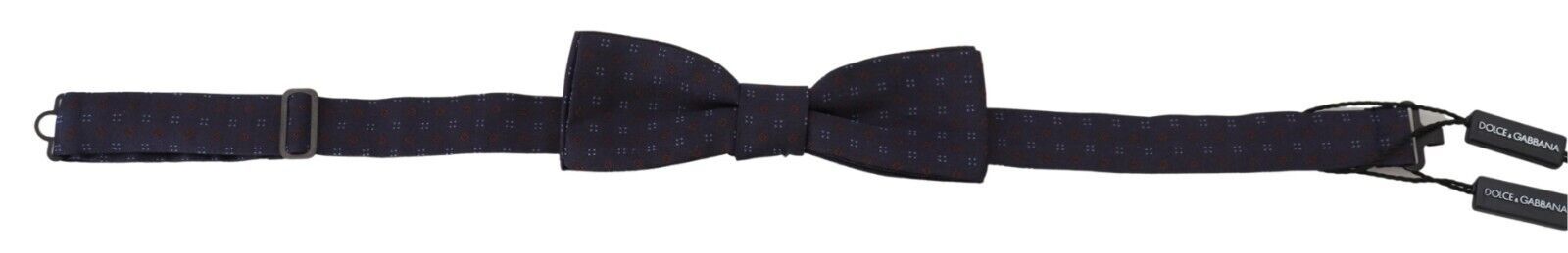 Dolce & Gabbana Blue Pattern Silk Adjustable Neck Papillon Bow Tie - Zeiniez