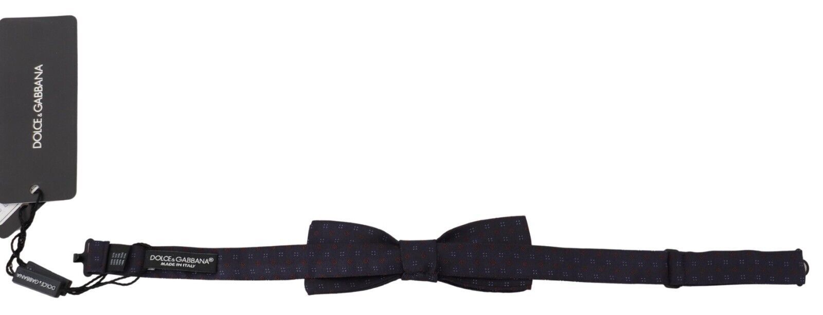 Dolce & Gabbana Blue Pattern Silk Adjustable Neck Papillon Bow Tie - Zeiniez