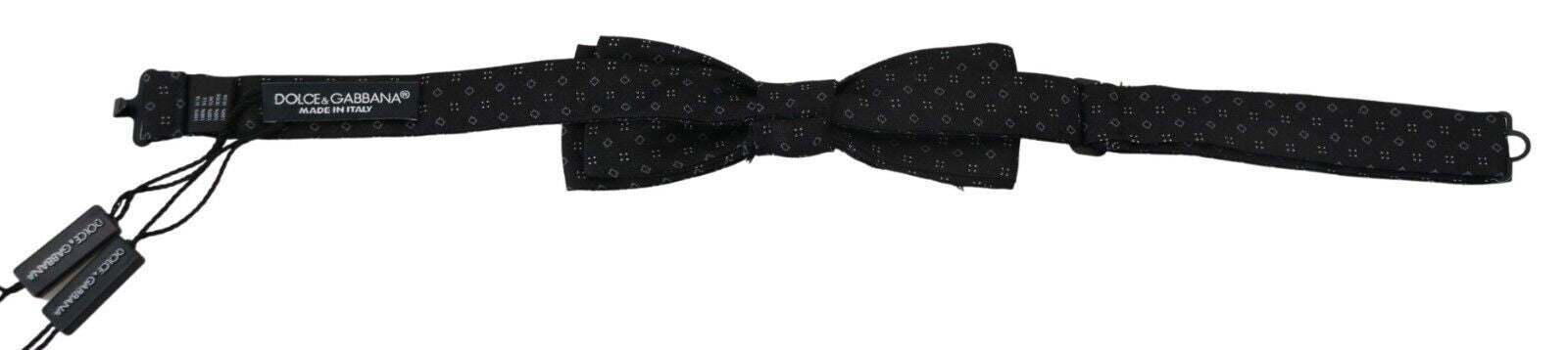 Dolce & Gabbana Black Silk Patterned Necktie Men Accessory Bow Tie - Zeiniez