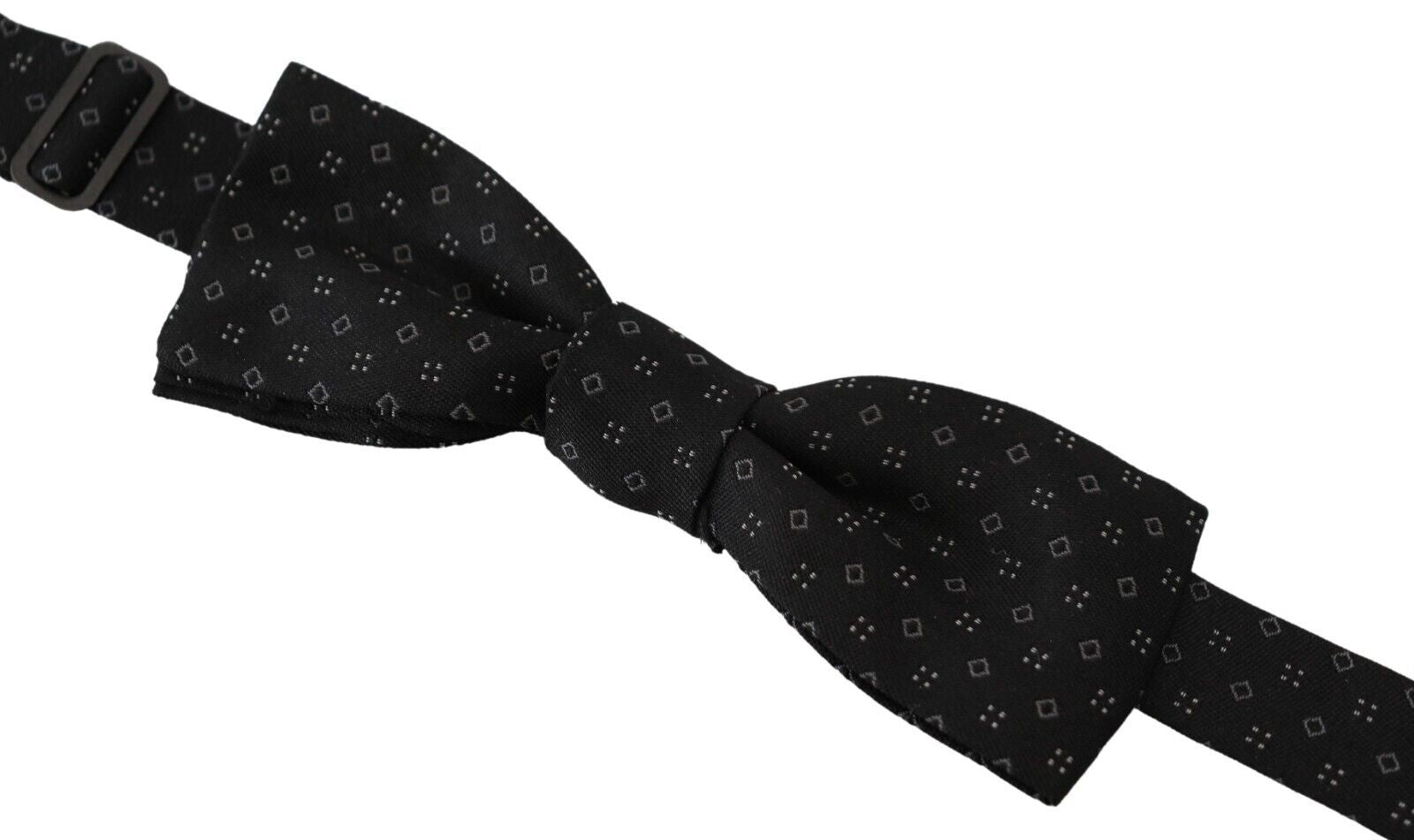 Dolce & Gabbana Black Silk Patterned Necktie Men Accessory Bow Tie - Zeiniez