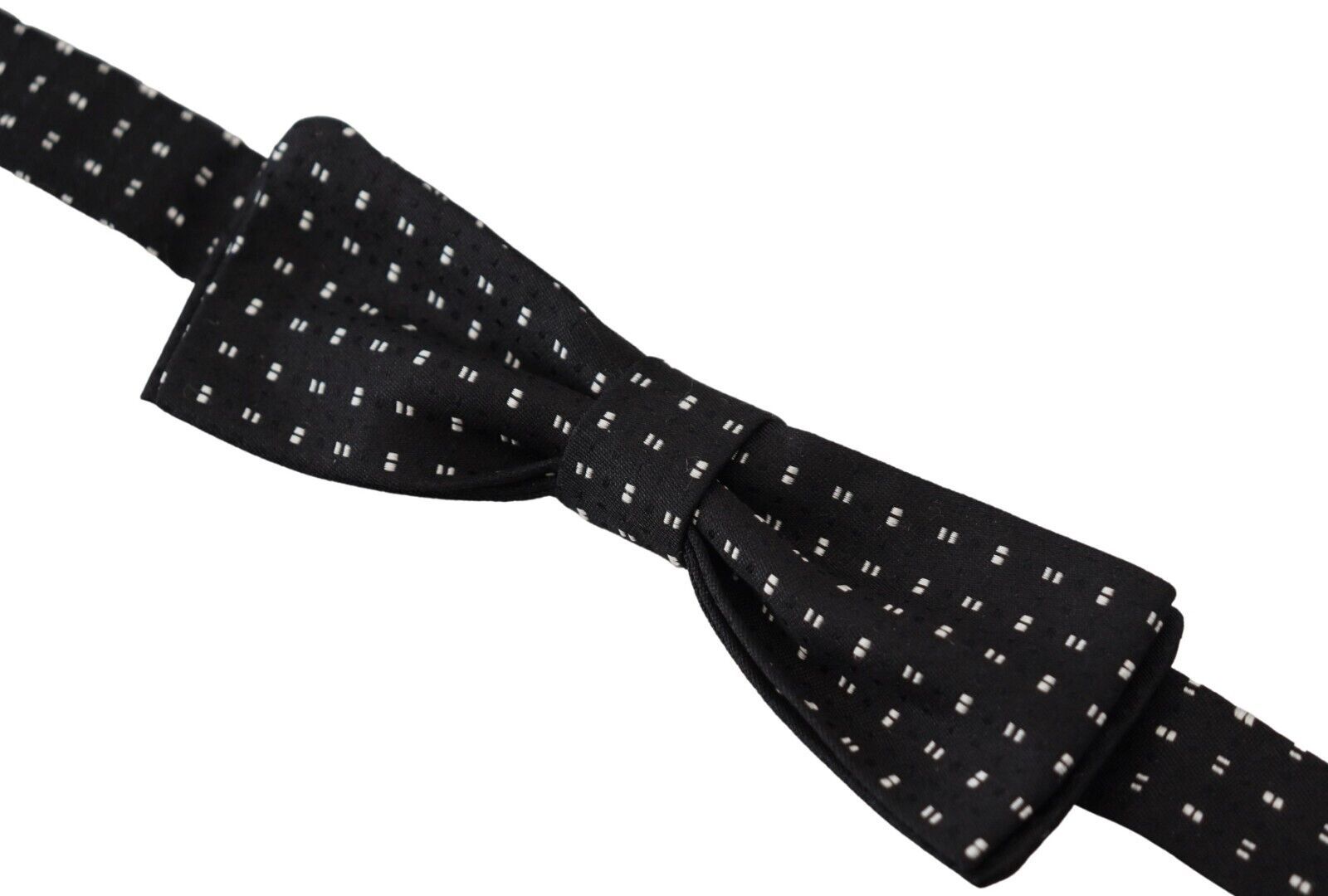 Dolce & Gabbana Black Silk Patterned Neck Papillon Accessory Bow Tie - Zeiniez