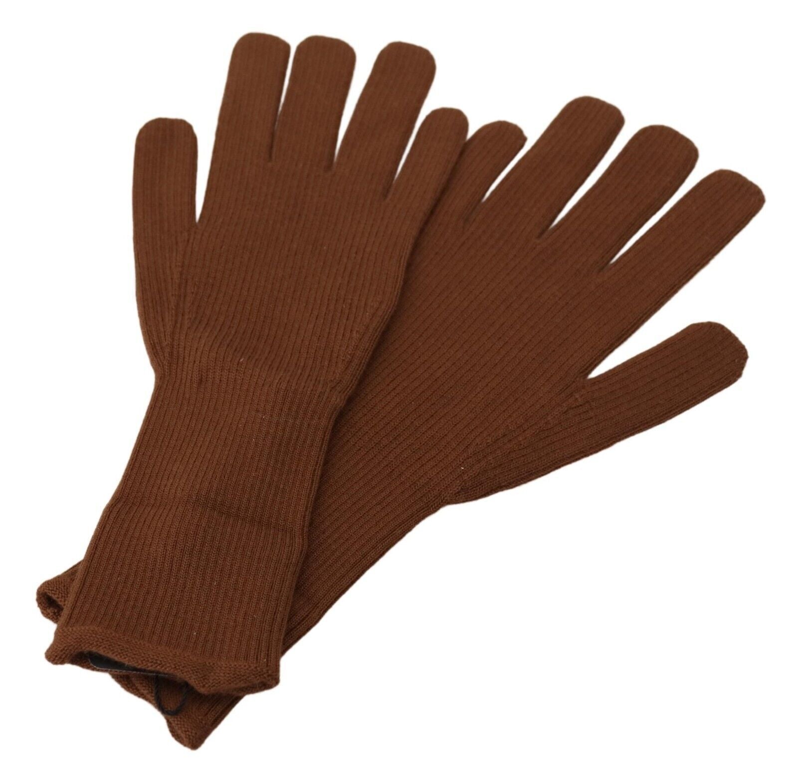 Dolce & Gabbana Brown Cashmere Knitted Hands Mitten Mens Gloves - Zeiniez