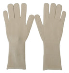 Dolce & Gabbana White Cashmere Knitted Hands Mitten Mens Gloves - Zeiniez