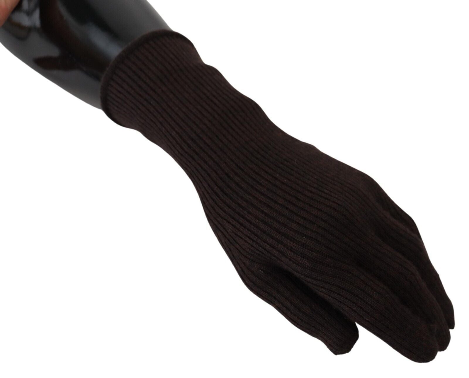 Dolce & Gabbana Brown Cashmere Silk Hands Mitten Mens Gloves - Zeiniez